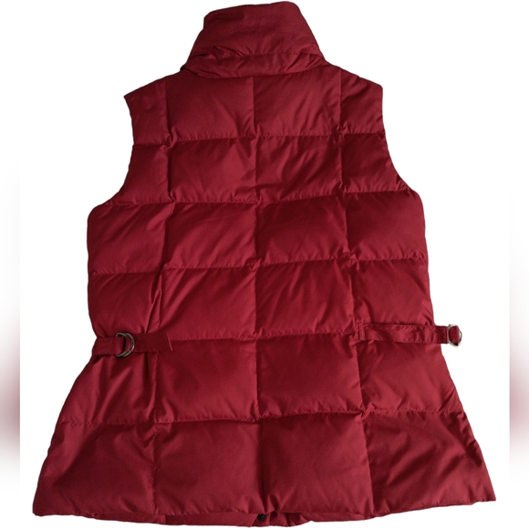 Eddie Bauer Small Red 700 Fill Power Goose Down Full Zip Snap Button Puffer Vest - Picture 3 of 14